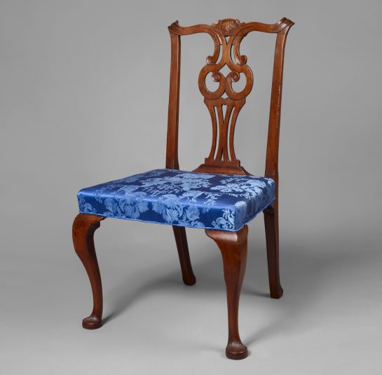 Pair of Transitional Chippendale Carved Side Chairs